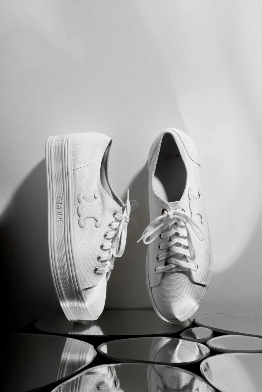 Celine women's sneakers with a logo white 174138 - photo 1