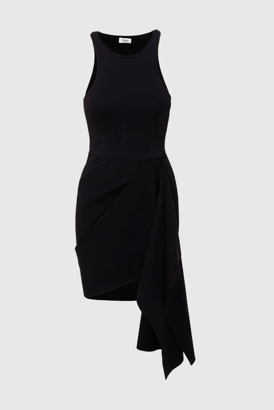 Celine women's black mini dress with drapery 174189 - photo 1