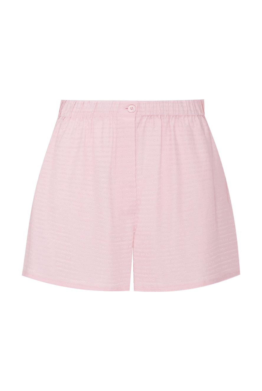 Prada шорты женские розовые шелковые свободного кроя 174247 - фото 1