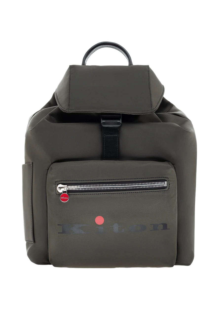 Kiton green men's backpack with logo on the front pocket 174255 - photo 1