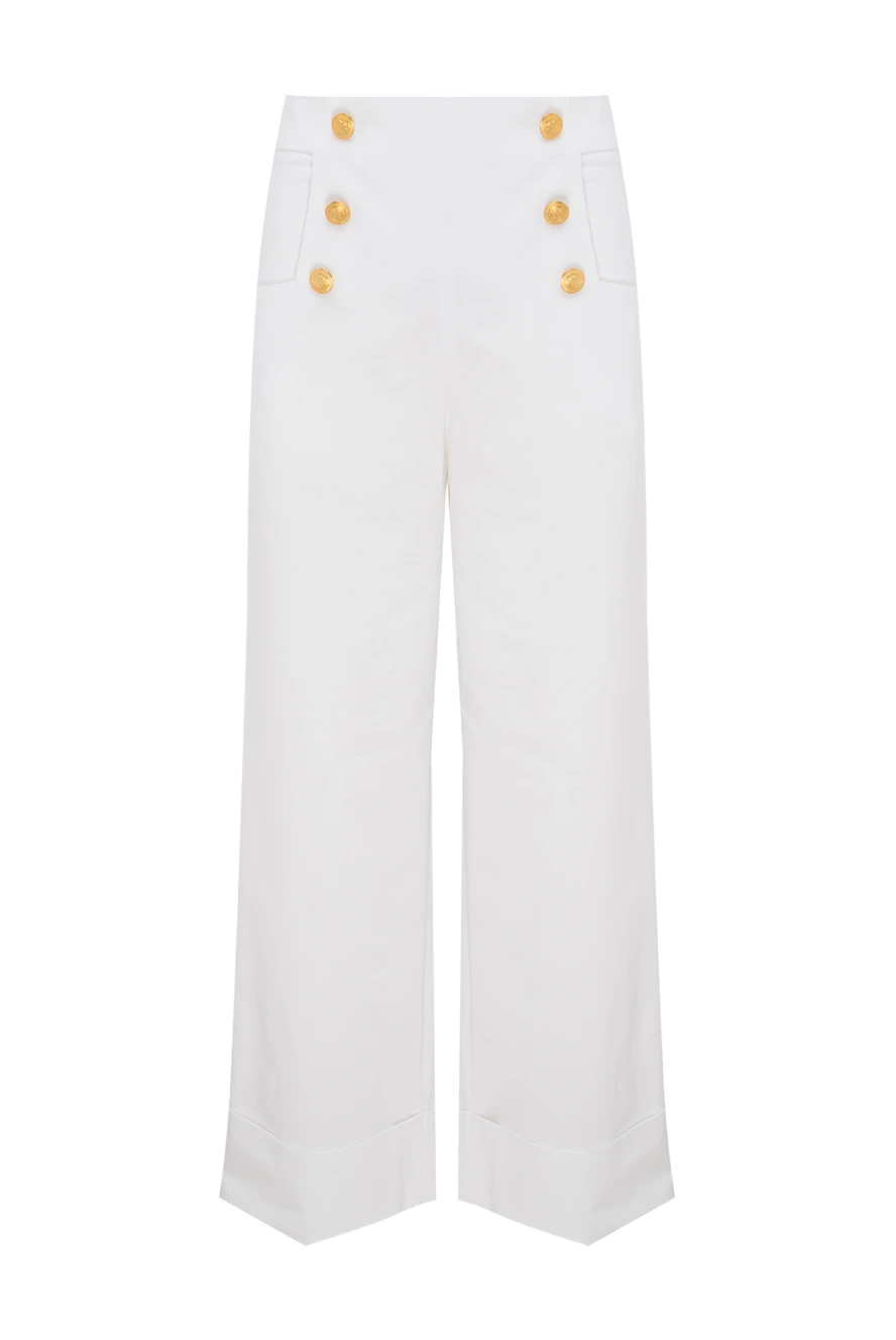 P.A.R.O.S.H. pants for women white with gilded buttons with logo 174406 - photo 1