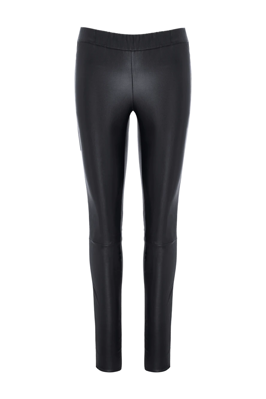 Max&Moi gray leather leggings with an elastic waistband women's 174602 - photo 1