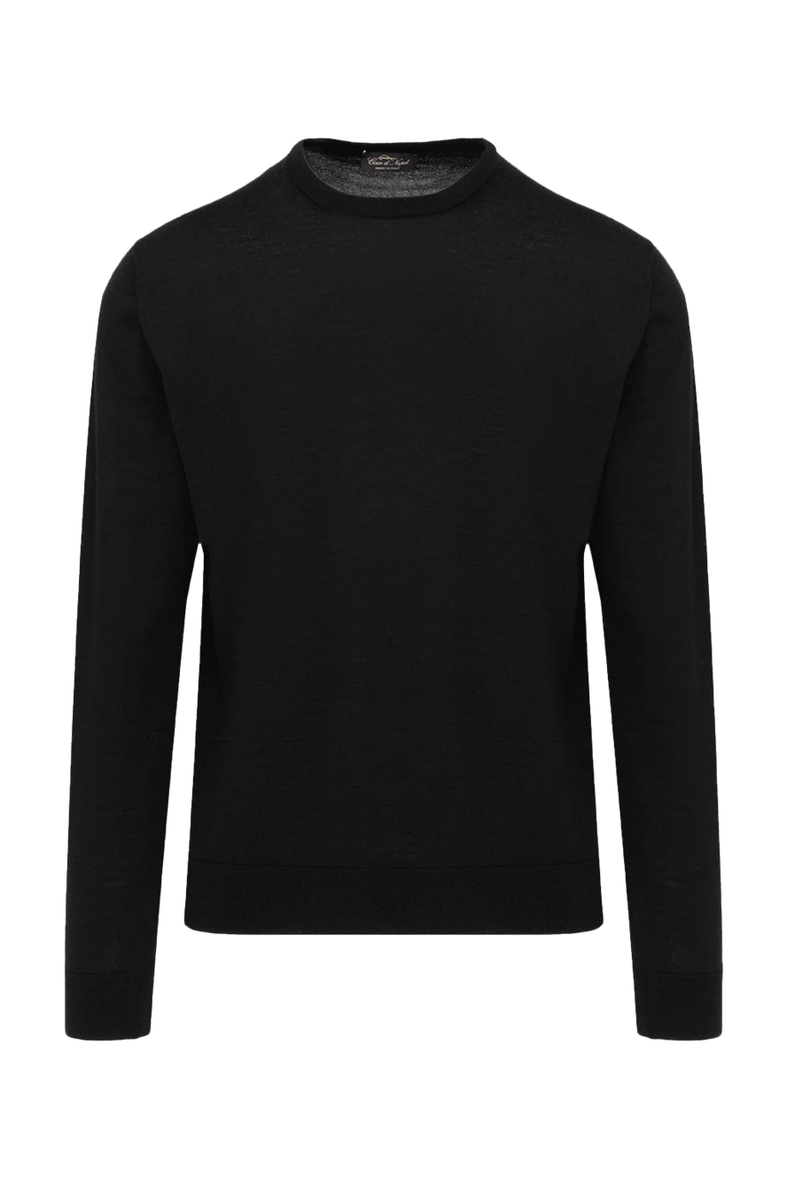 Cesare di Napoli long-sleeved wool sweater for men black 174821 - photo 1
