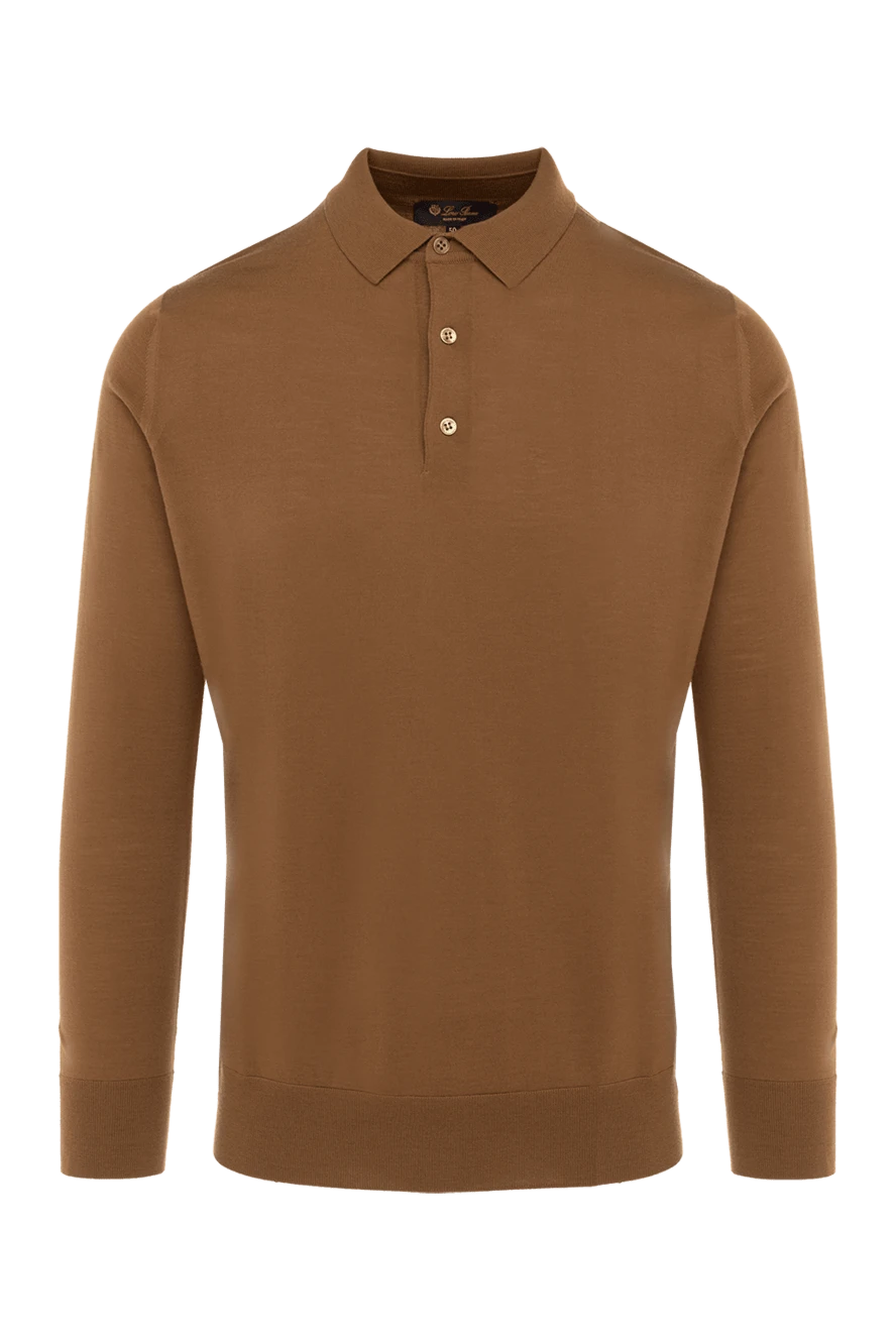 Loro Piana поло с длинным рукавом из шерсти мужское коричневое с длинным рукавом 174967 - фото 1