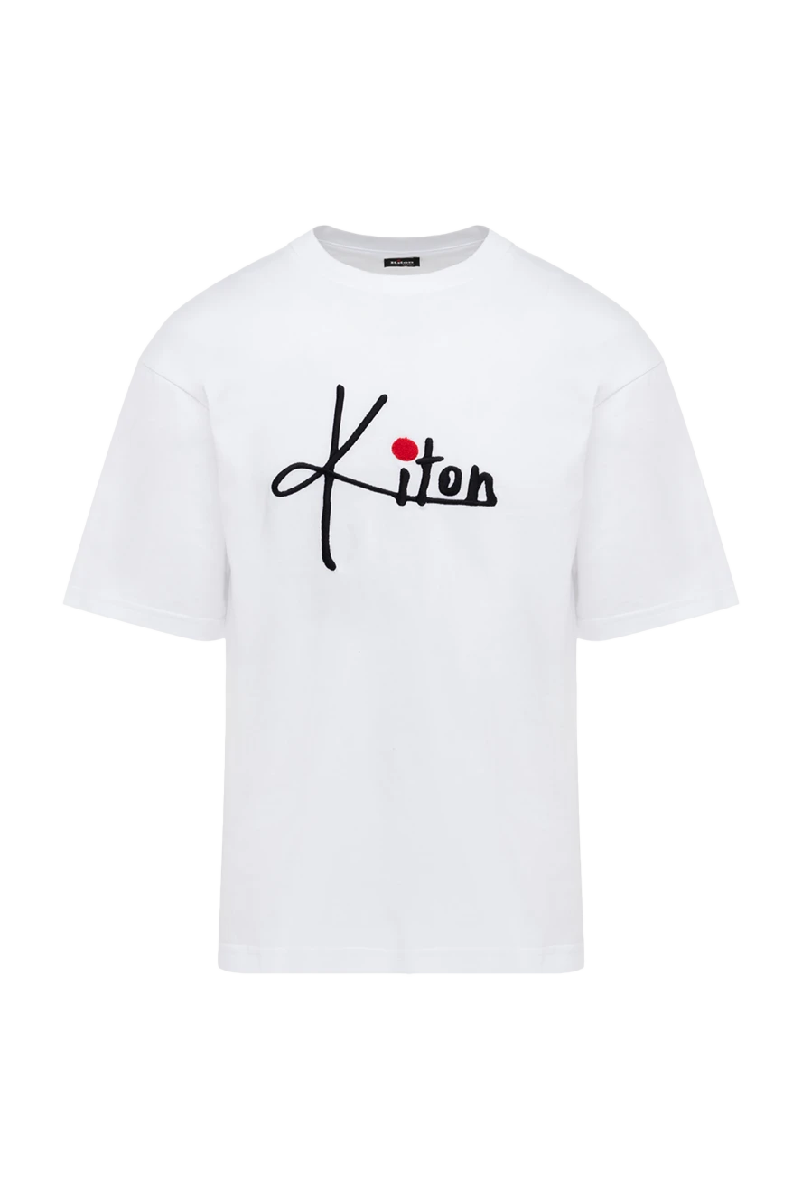 Kiton чоловіча біла бавовняна футболка з логотипом 175073 - фото 1