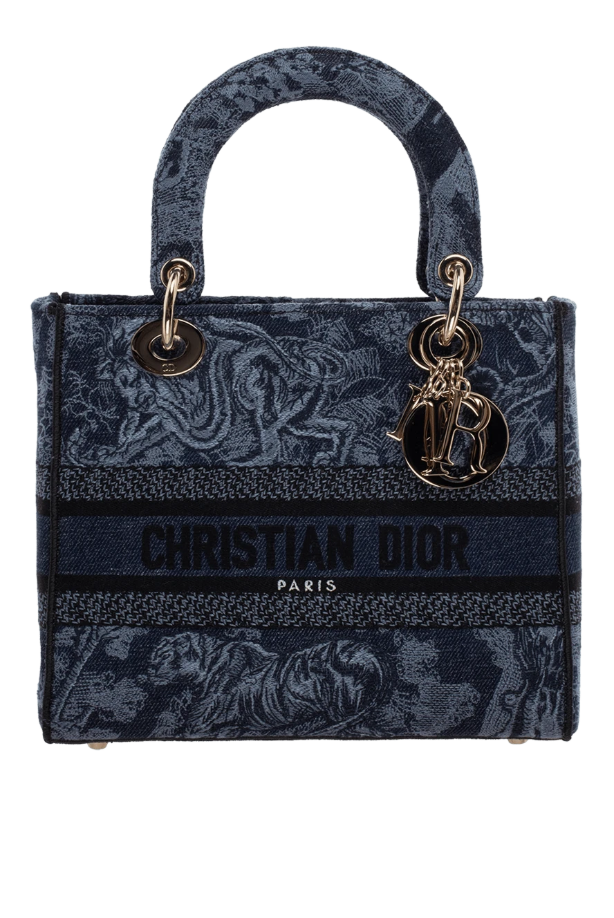 Dior сумка з бавовни синя жіноча 175113 - фото 1