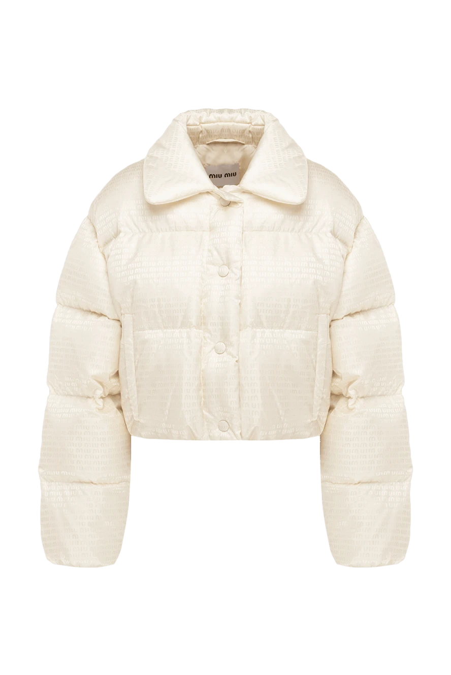 Miu Miu beige cropped jacket with snap buttons women's 175192 - photo 1