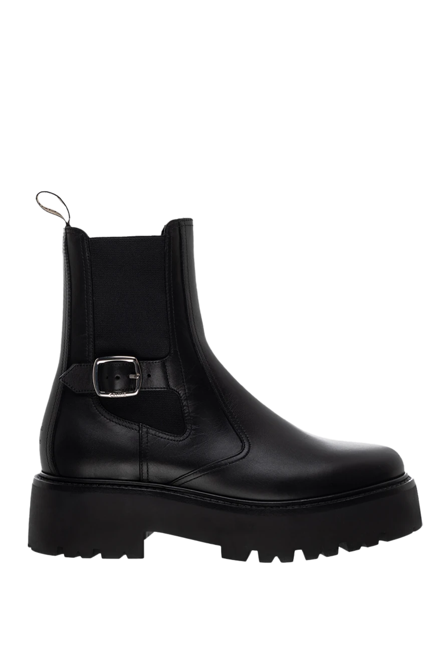 Celine chelsea boots leather black with side buckle women's 175258 - photo 1