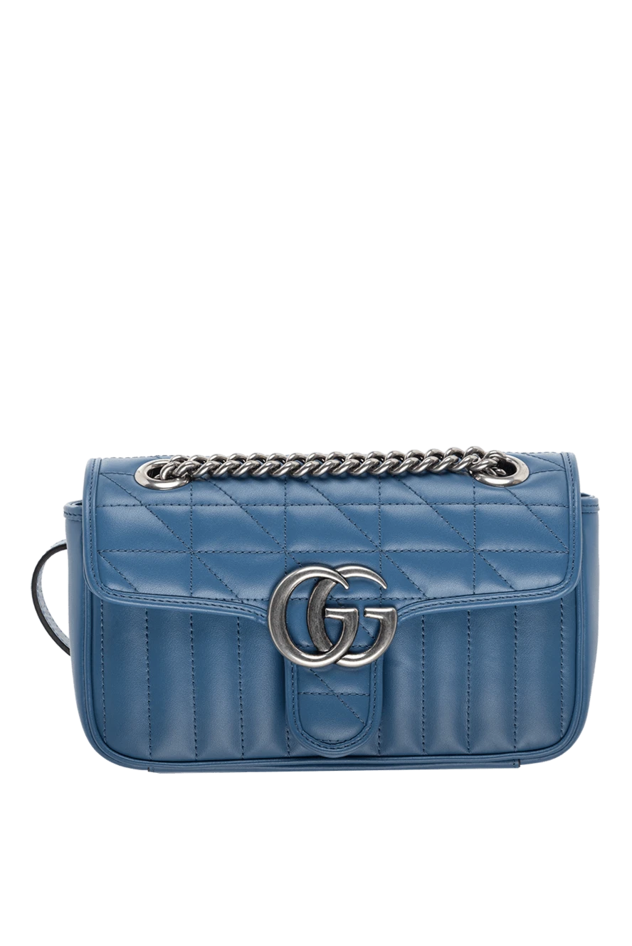 Gucci сумка из кожи синяя женская 175337 - фото 1