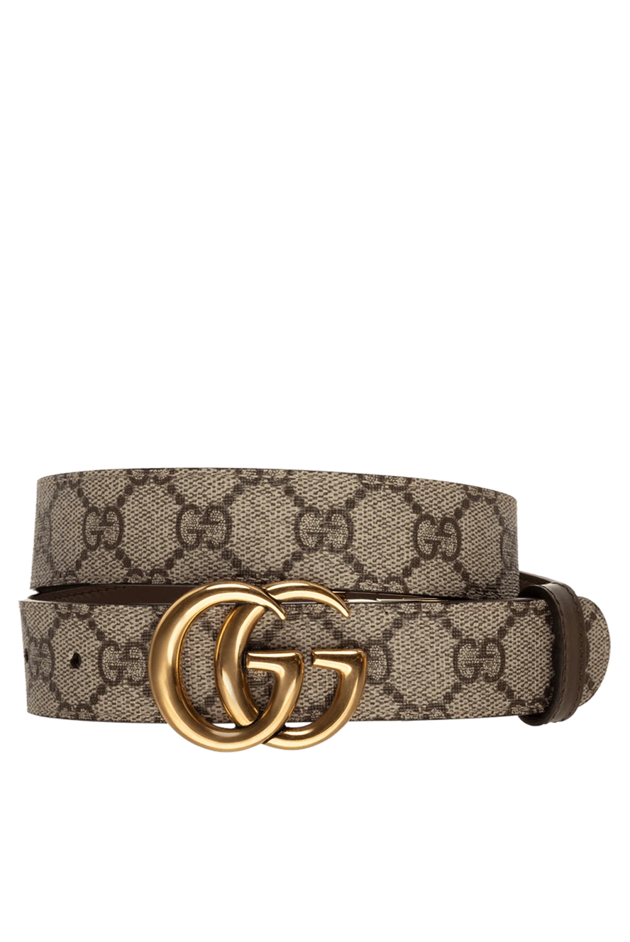 Gucci ремень из кожи коричневый женский 175352 - фото 1