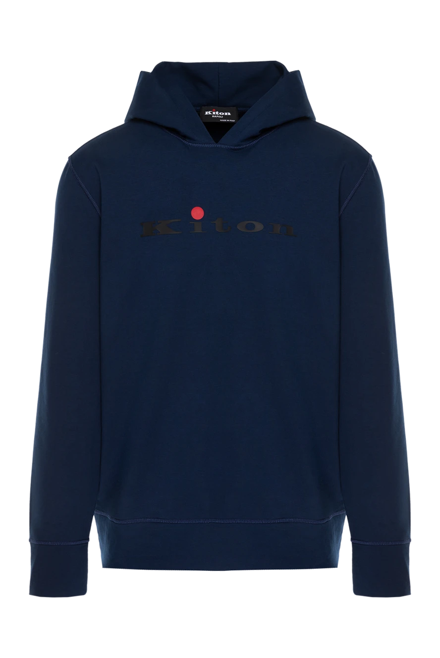 Kiton худі з бавовни та еластану синє чоловіче 175579 - фото 1