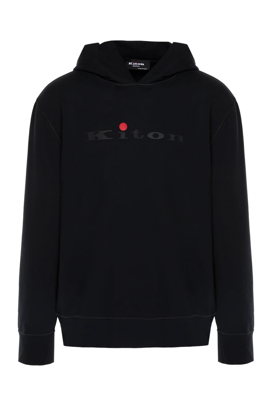 Kiton худі з бавовни та еластану чорне чоловіче 175580 - фото 1