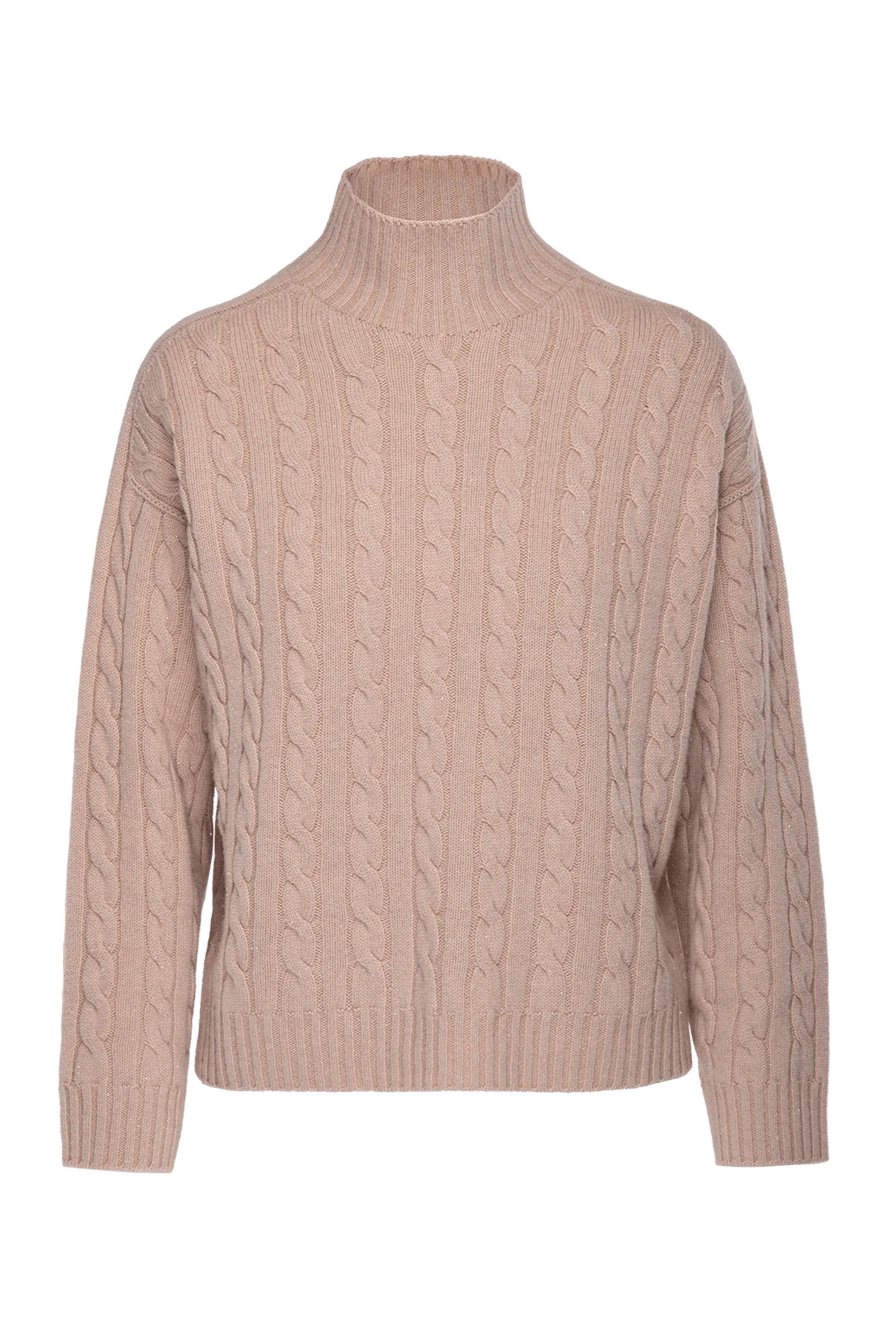 Peserico beige textured knit sweater with a stand-up collar women's 175964 - photo 1