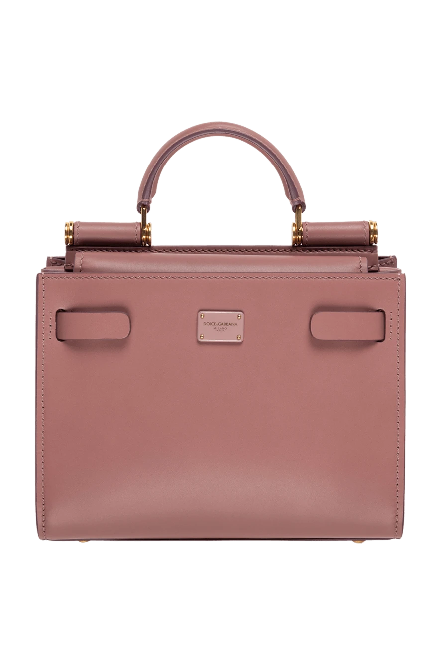 Dolce & Gabbana маленькая розовая сумка sicily 62 из телячьей кожи 176271 - фото 1