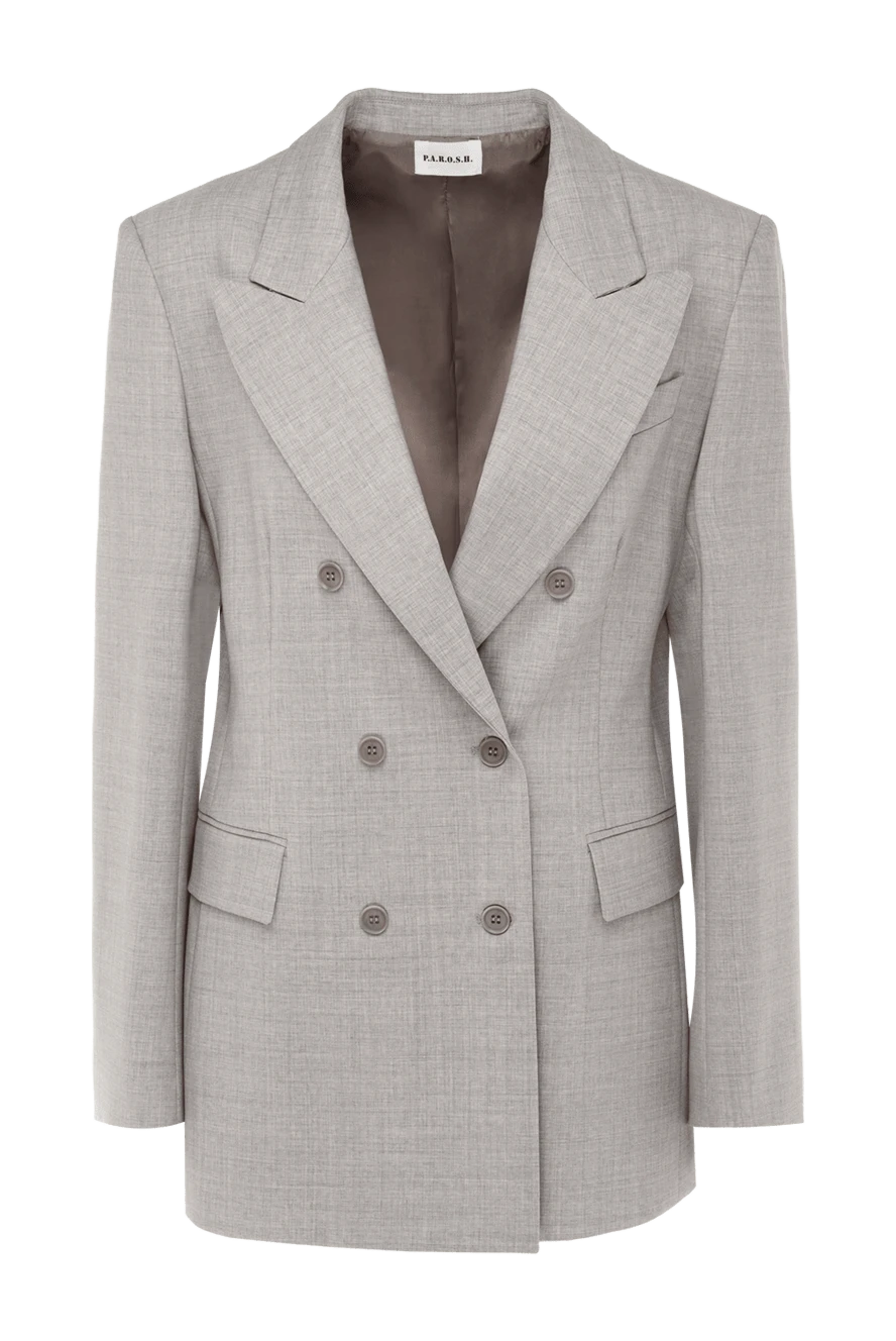 P.A.R.O.S.H. wool and elastane jacket for women gray 176390 - photo 1