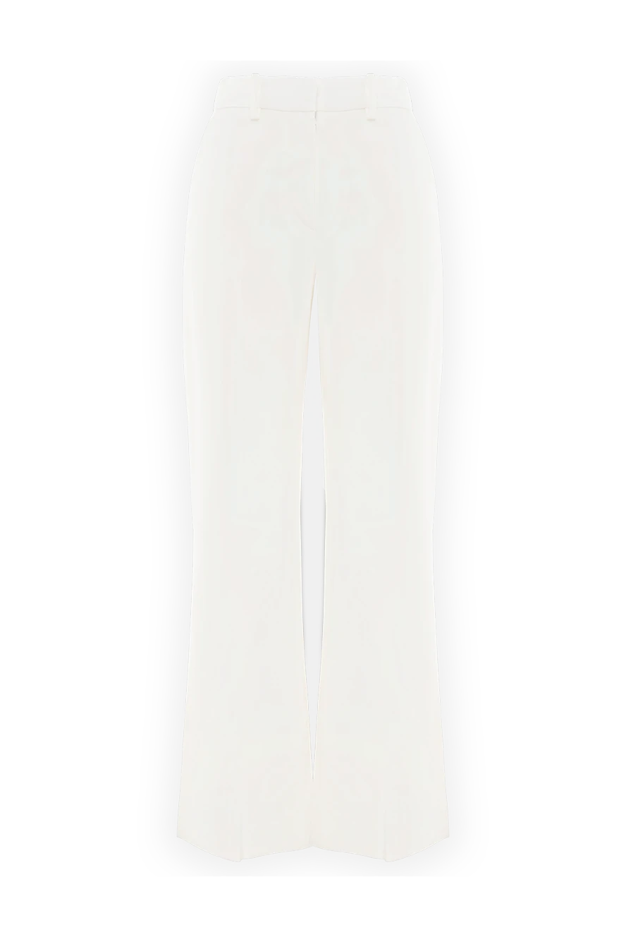 Balmain штани з візкози та еластану жіночі білі 176578 - фото 1