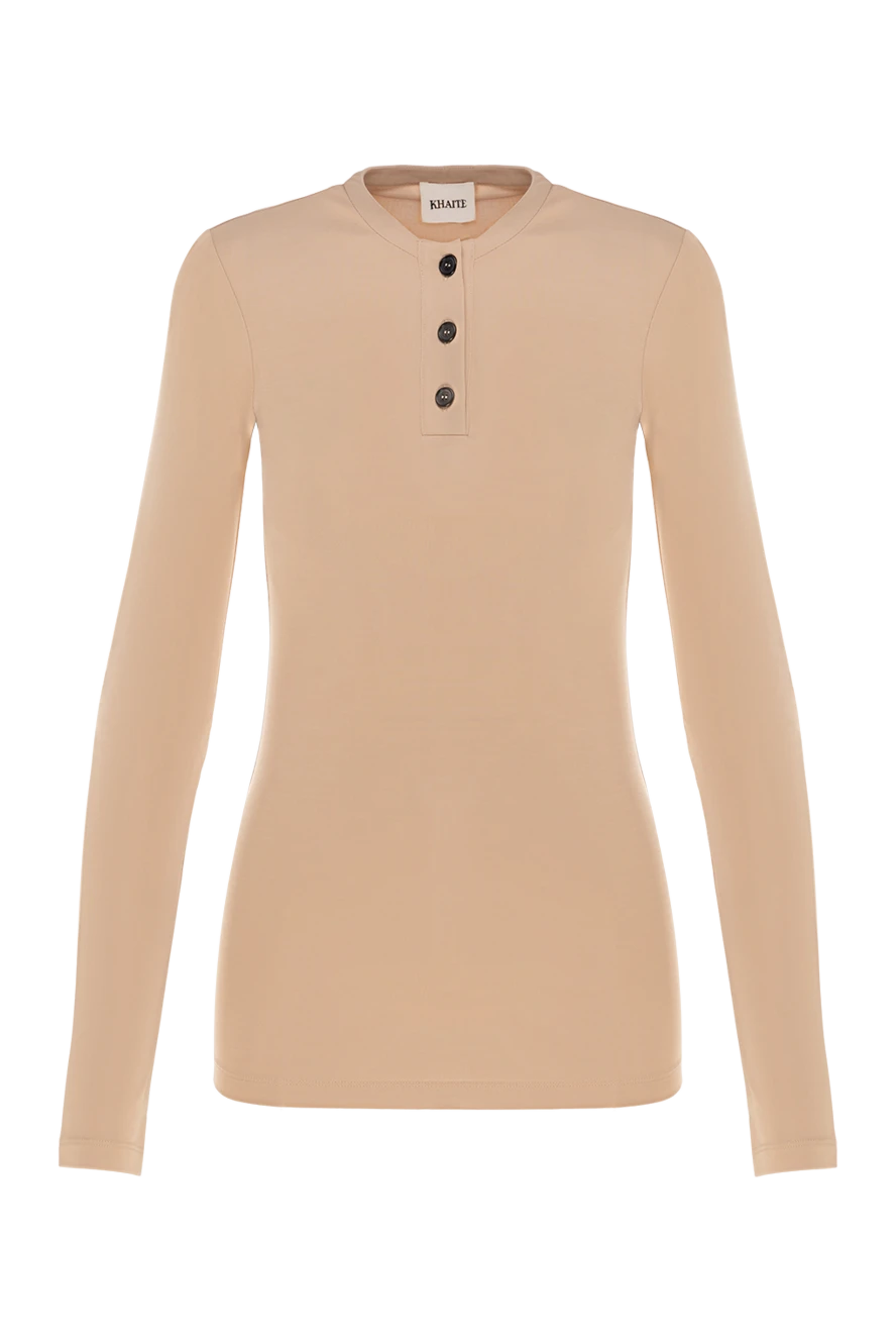 Khaite polo with long sleeves made of viscose beige 176772 - photo 1