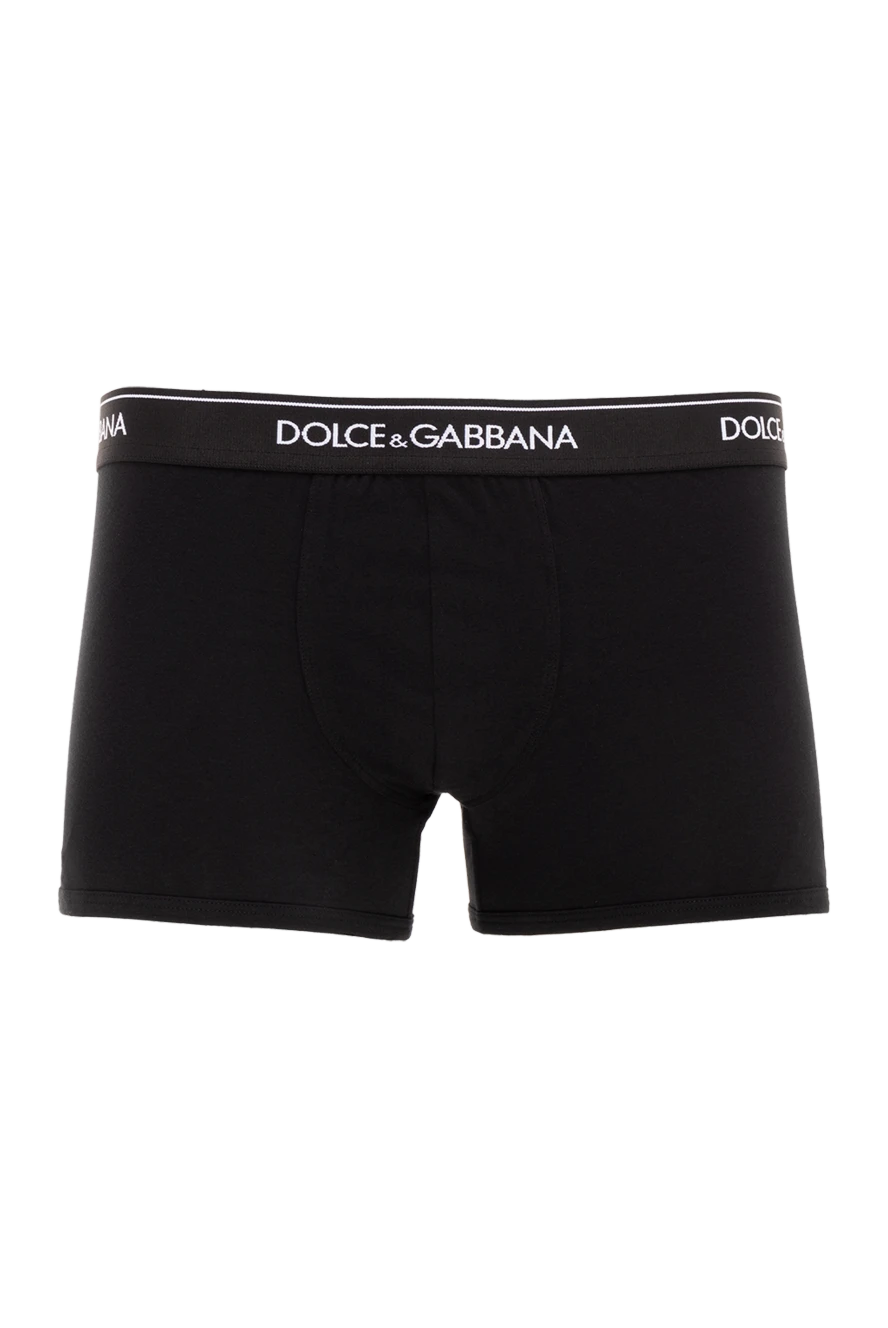 Dolce & Gabbana чоловічі чорні бавовняні боксери з логотипом 177118 - фото 1