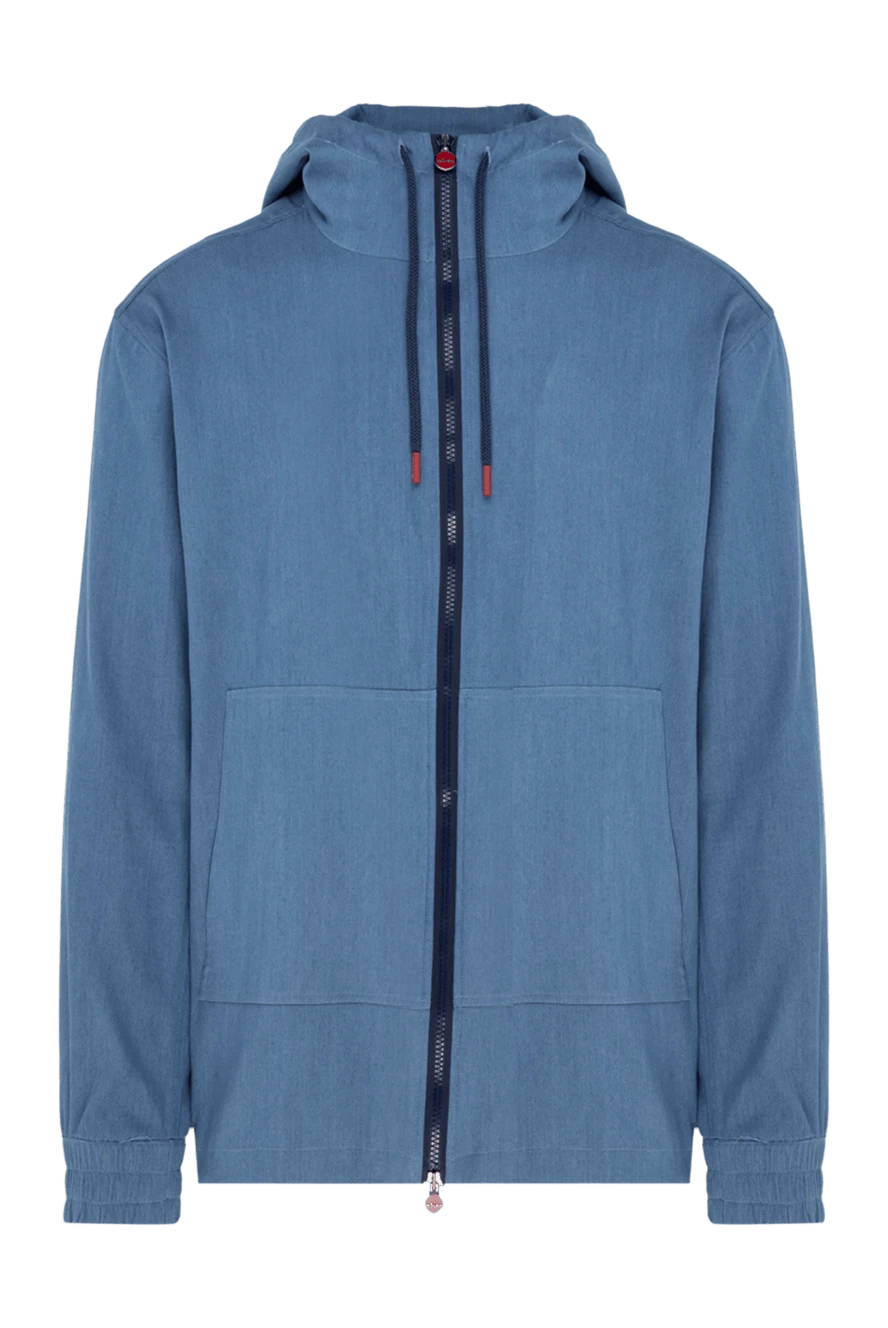 Kiton кофта спортивная из хлопка и эластана мужская голубая голубая 177173 - фото 1