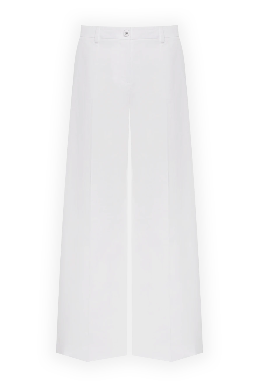 Dolce & Gabbana women's white pants made of cotton and elastane 177213 - photo 1
