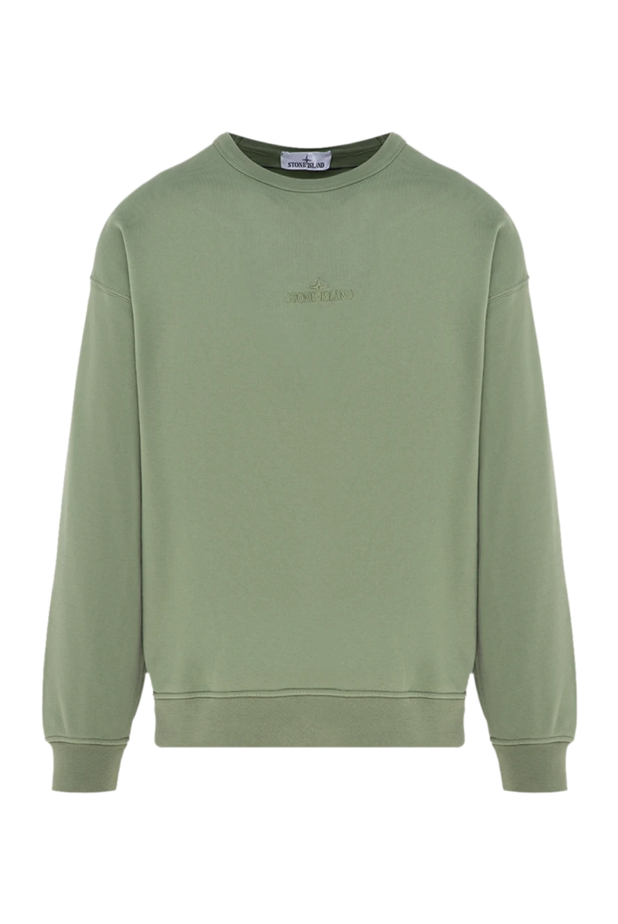 Stone Island кофта спортивна з бавовни чоловіча зелена 177273 - фото 1
