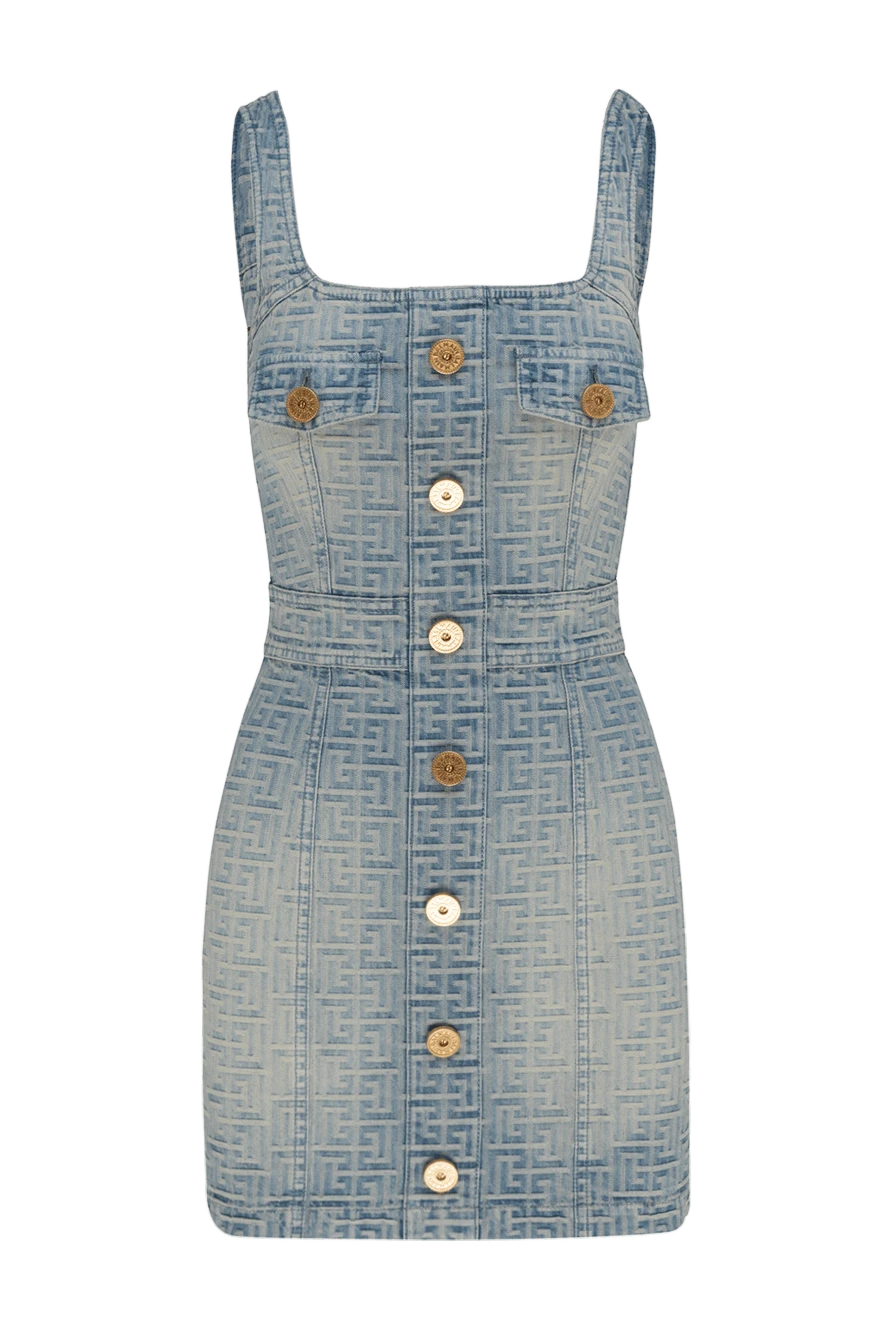Balmain cotton dress for women blue 177560 - photo 1