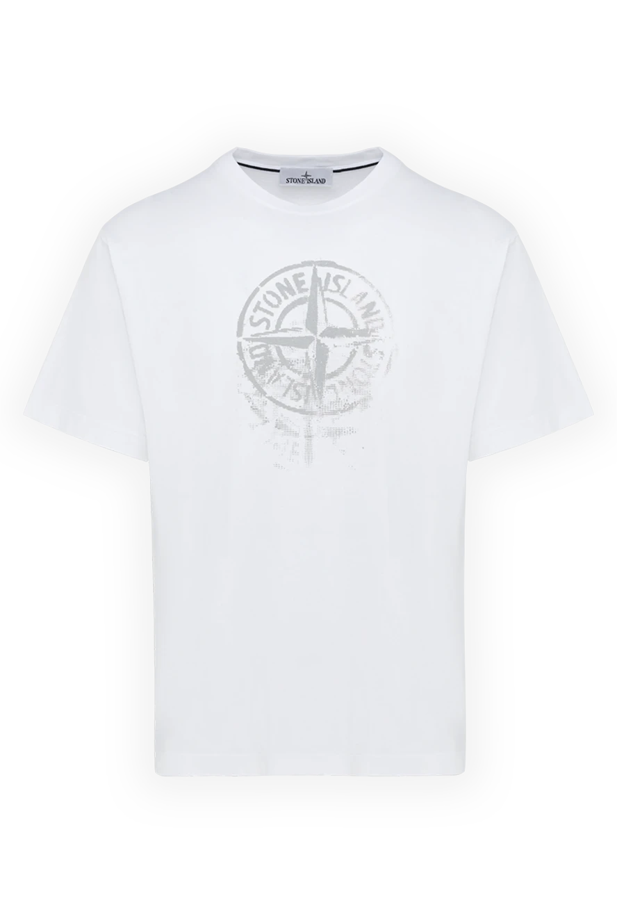 Stone Island футболка з бавовни чоловіча біла 177616 - фото 1