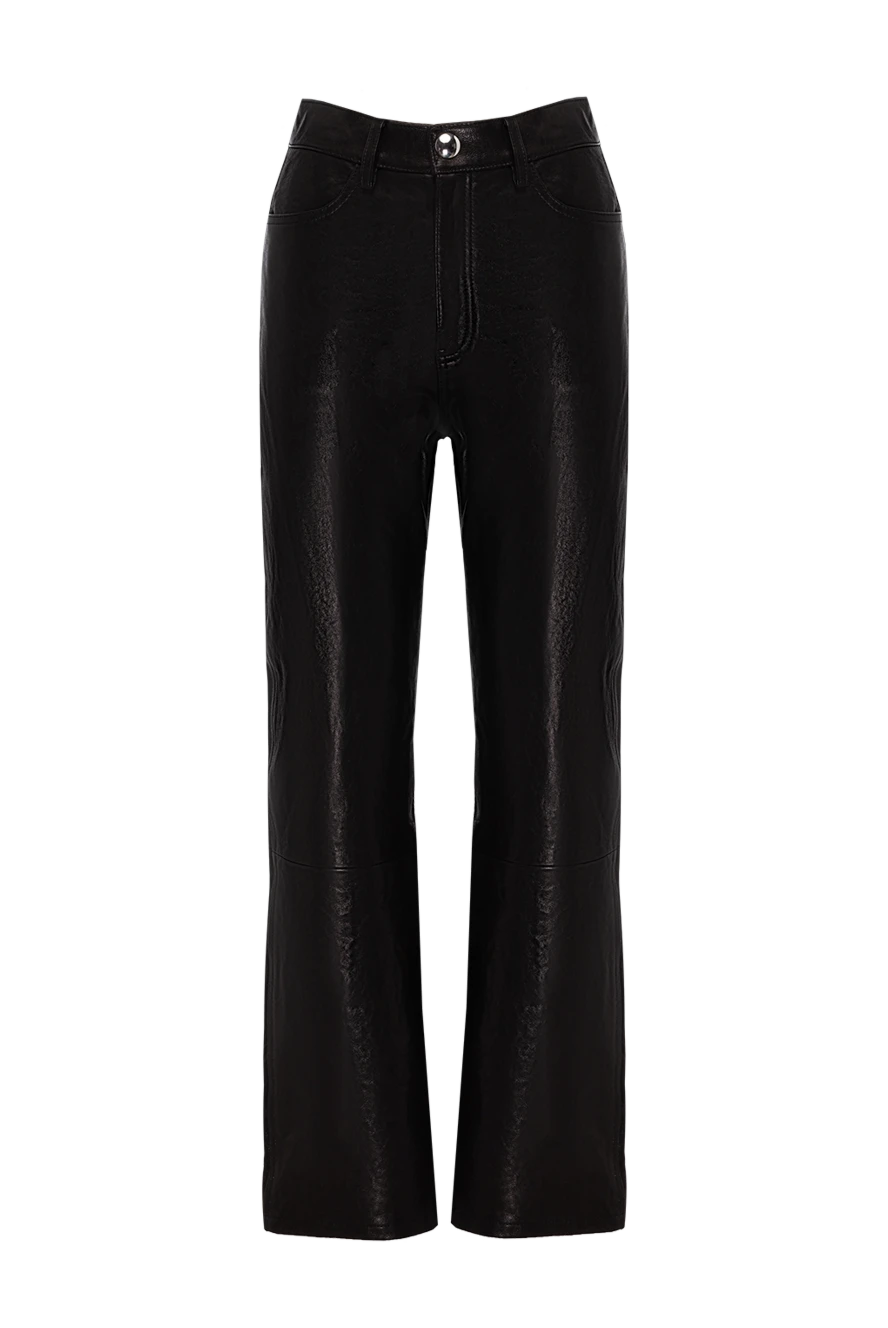 Khaite pants made of genuine leather for women black 177635 - photo 1