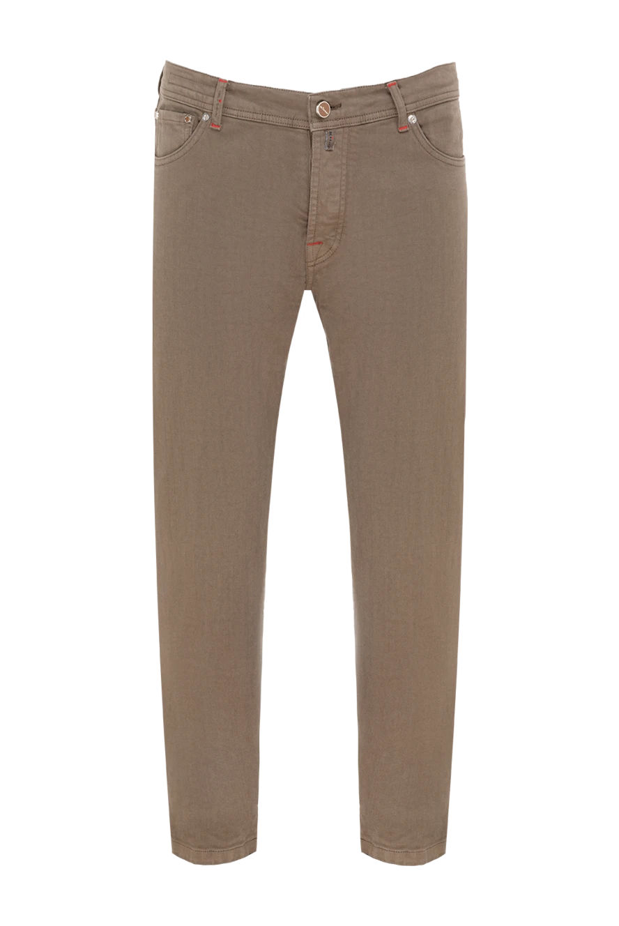 Kiton джинсы из хлопка и эластана бежевые мужские бежевые 177726 - фото 1