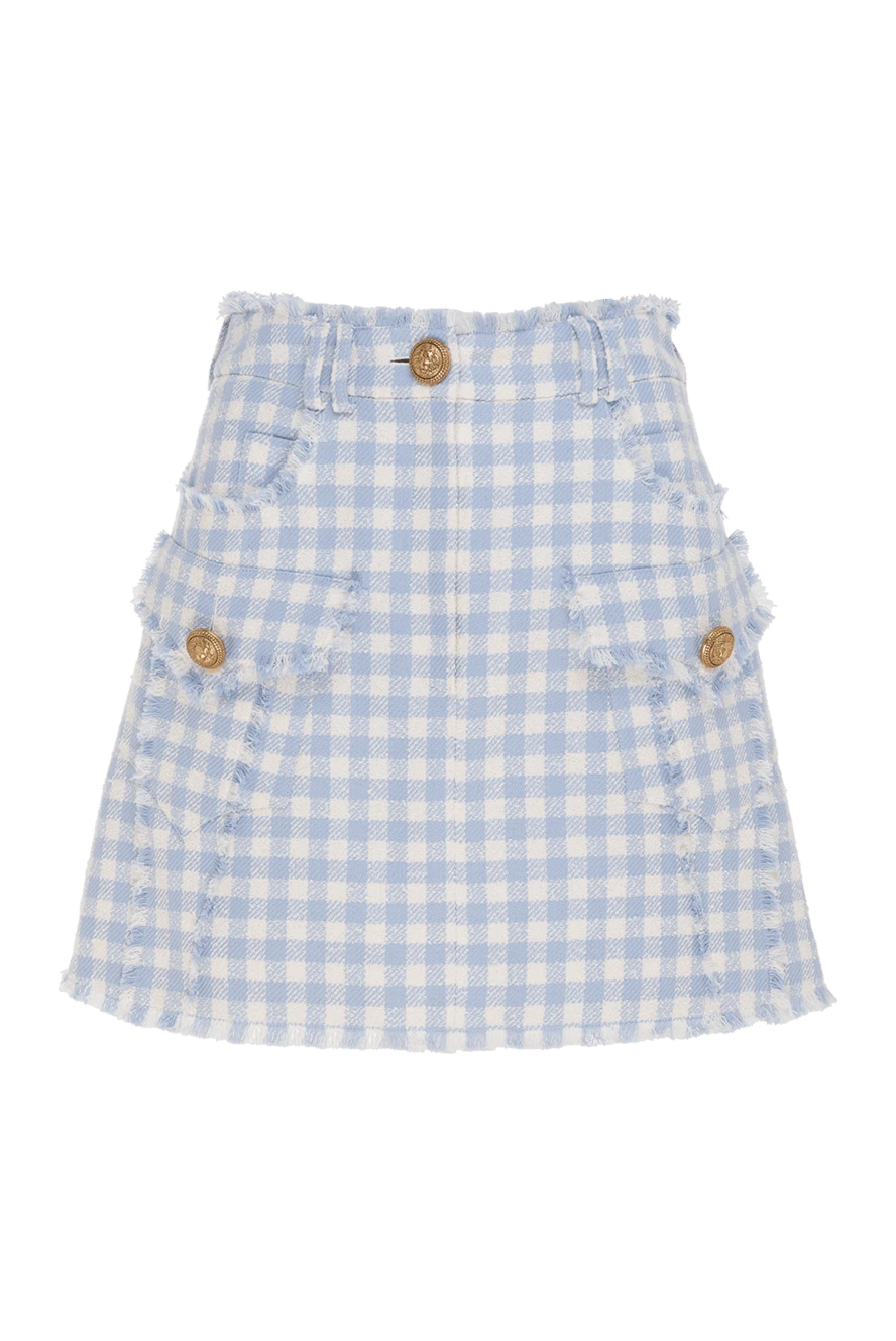 Balmain women's skirt made of cotton and polyamide blue 177779 - photo 1