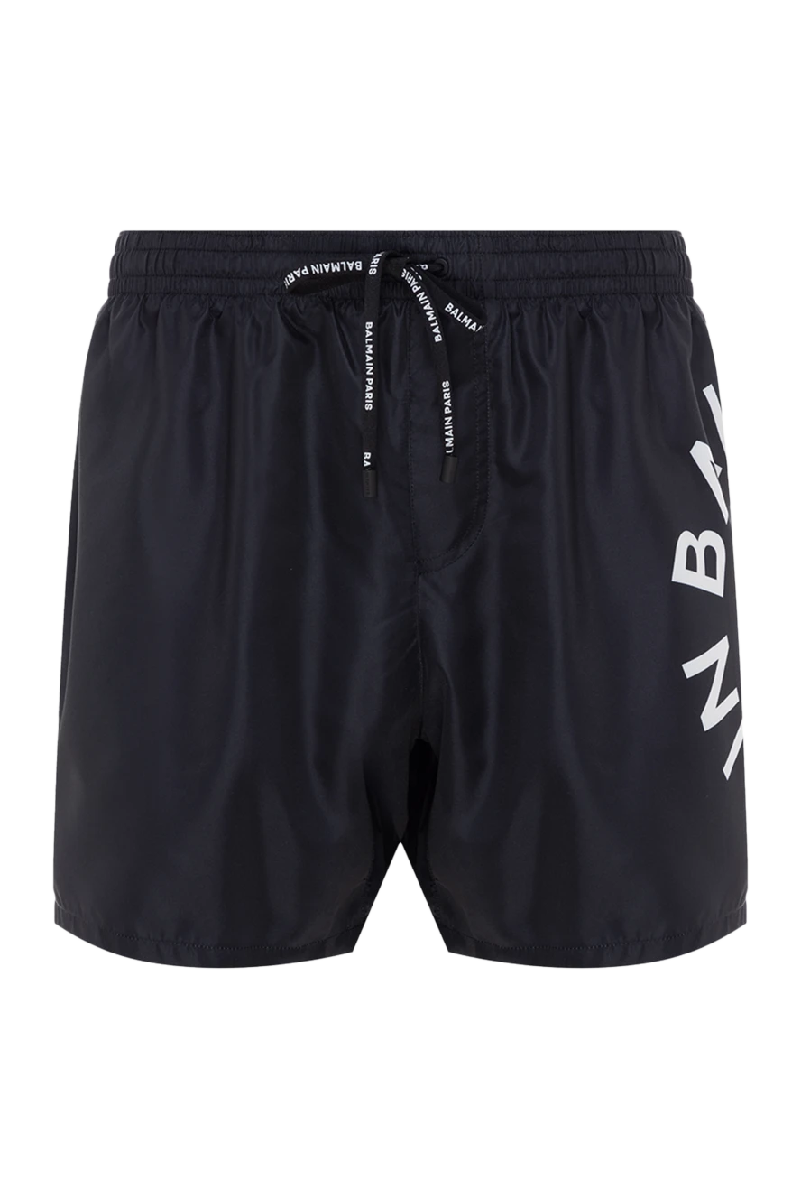 Balmain men's black polyester beach shorts with logo 177847 - photo 1