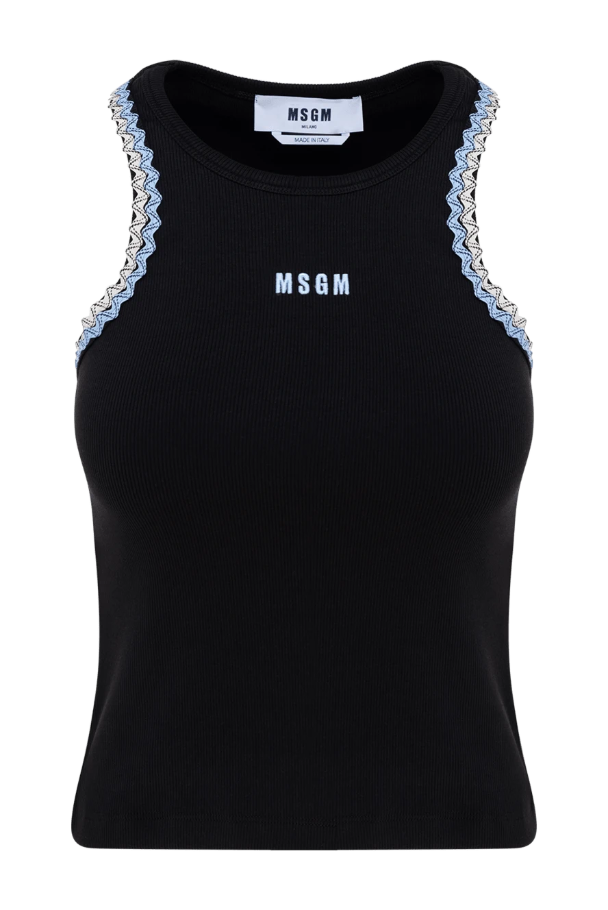 MSGM top made of cotton and elastane for women black 177864 - photo 1