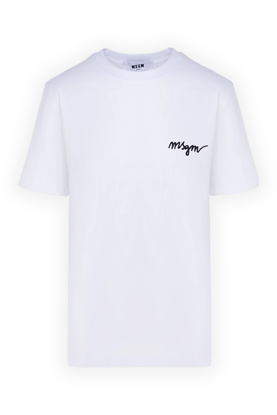 MSGM жіноча біла бавовняна футболка з логотипом 177866 - фото 1