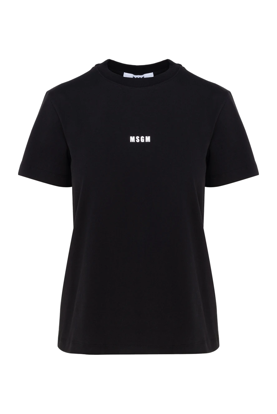 MSGM жіноча чорна бавовняна футболка з логотипом 177868 - фото 1