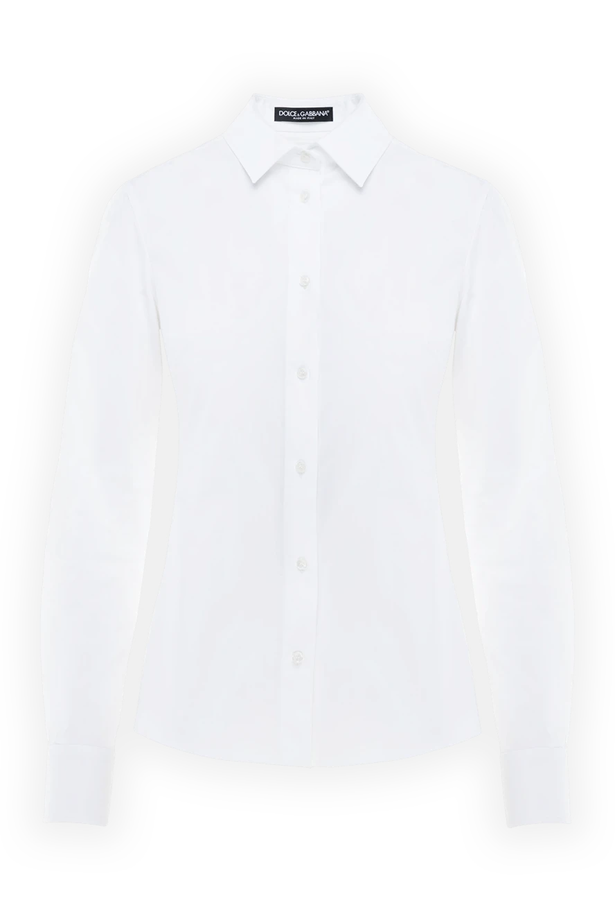 Dolce & Gabbana блуза из хлопка и эластана женская белая 177954 - фото 1