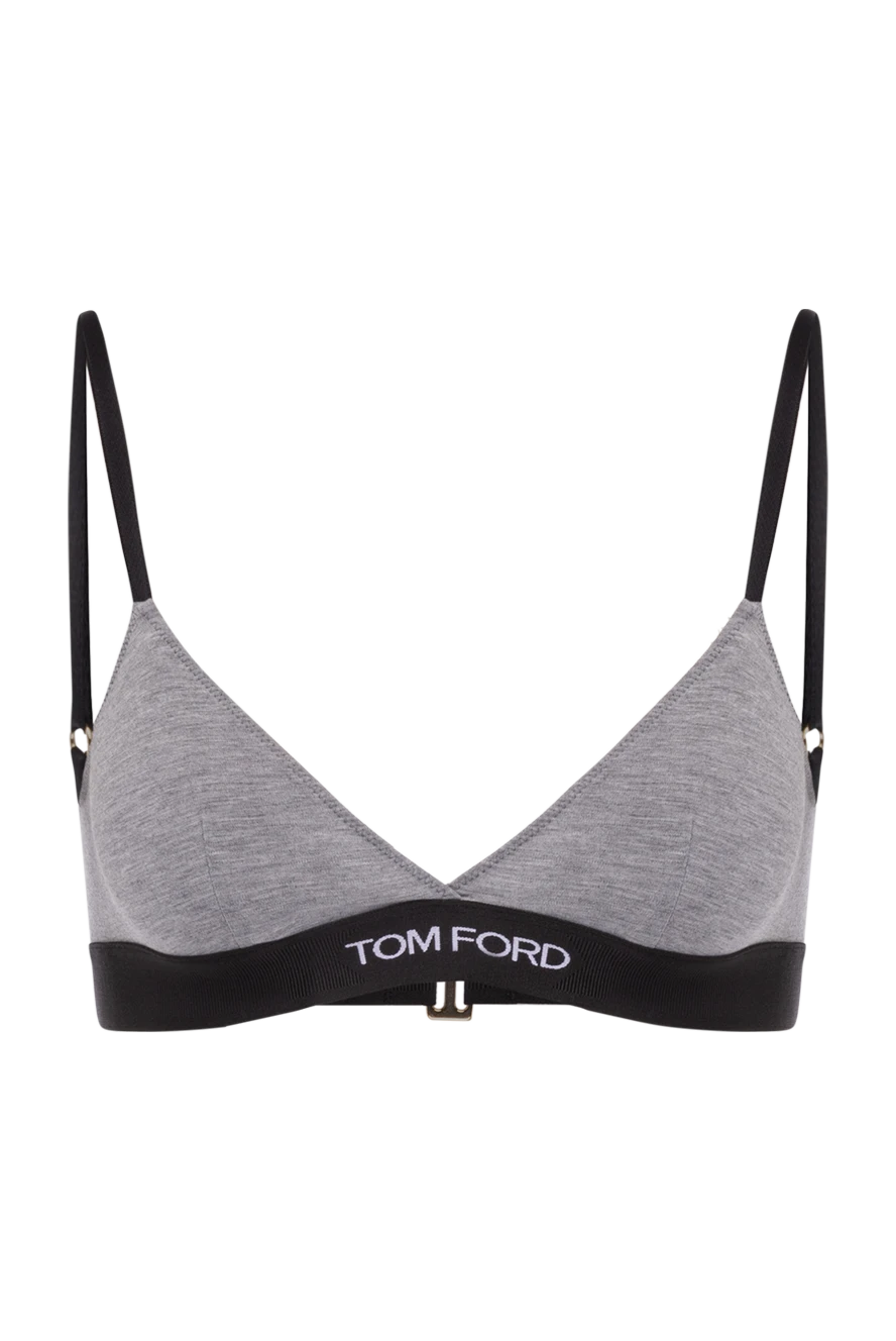 Tom Ford серый бюстгальтер из модала и эластана с логотипом 178110 - фото 1