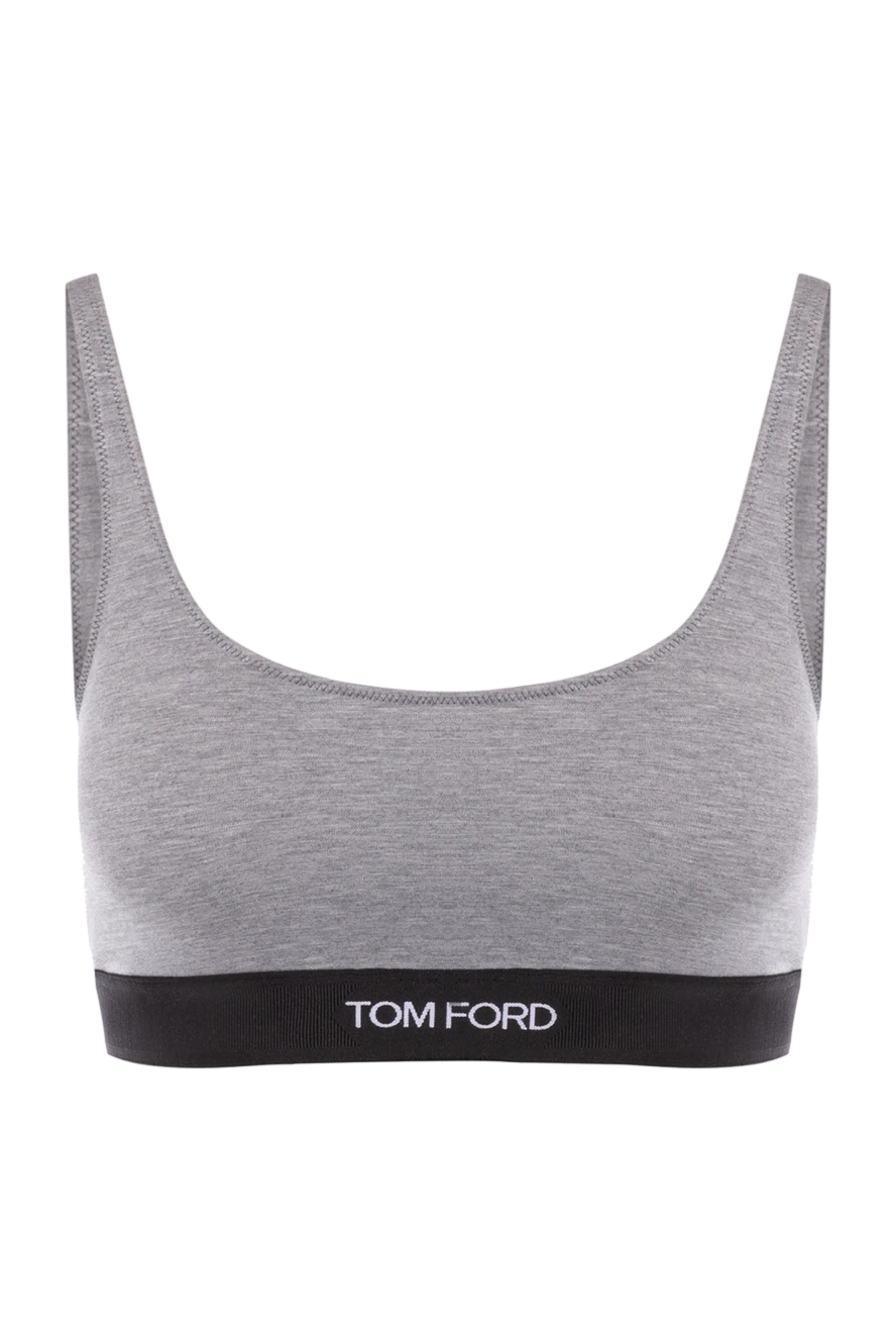 Tom Ford серый бюстгальтер из модала и эластана с логотипом 178116 - фото 1