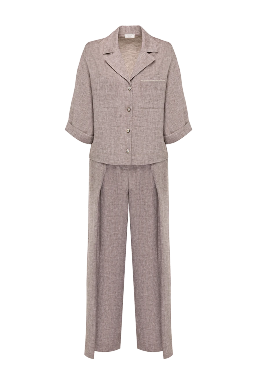 Peserico women's suit with trousers brown with short sleeves 178160 - photo 1