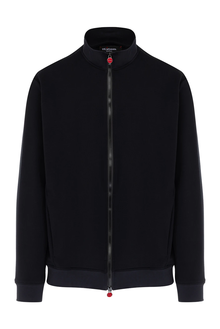 Kiton кофта спортивная из хлопка и эластана черная мужская 178406 - фото 1