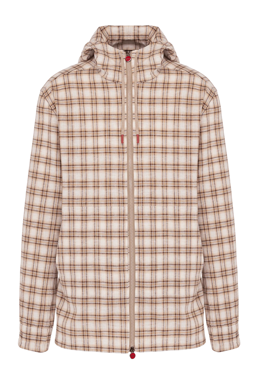 Kiton мужская бежевая клетчатая спортивная куртка 178408 - фото 1