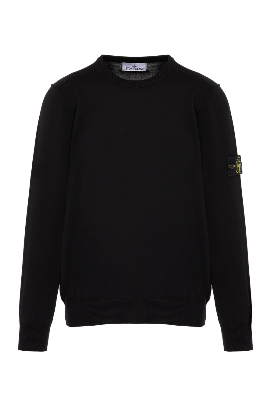 Stone Island чоловічий чорний бавовняний джемпер з довгим рукавом з логотипом 178502 - фото 1
