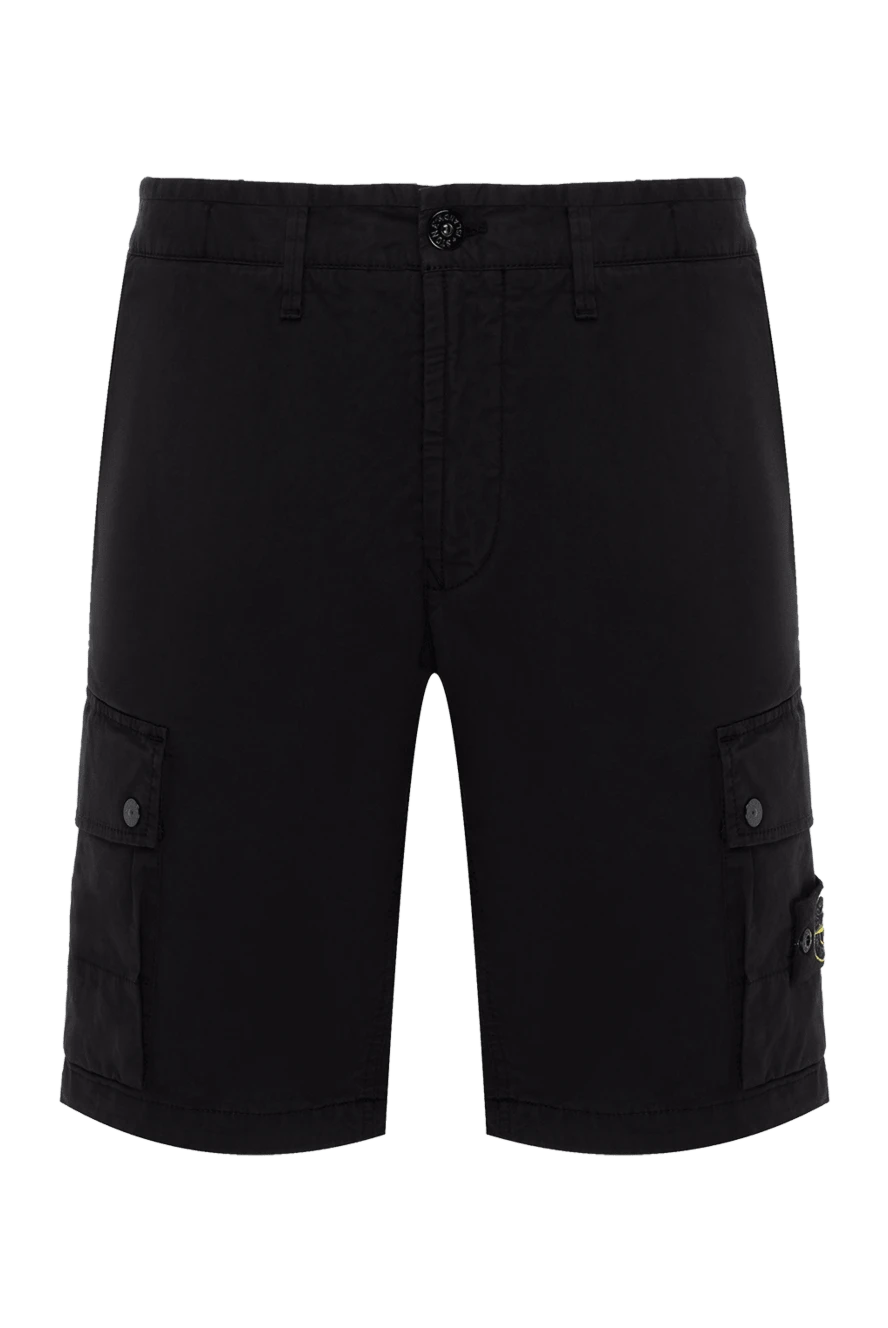 Stone Island шорти чоловічі чорні з бавовни та еластану 178861 - фото 1