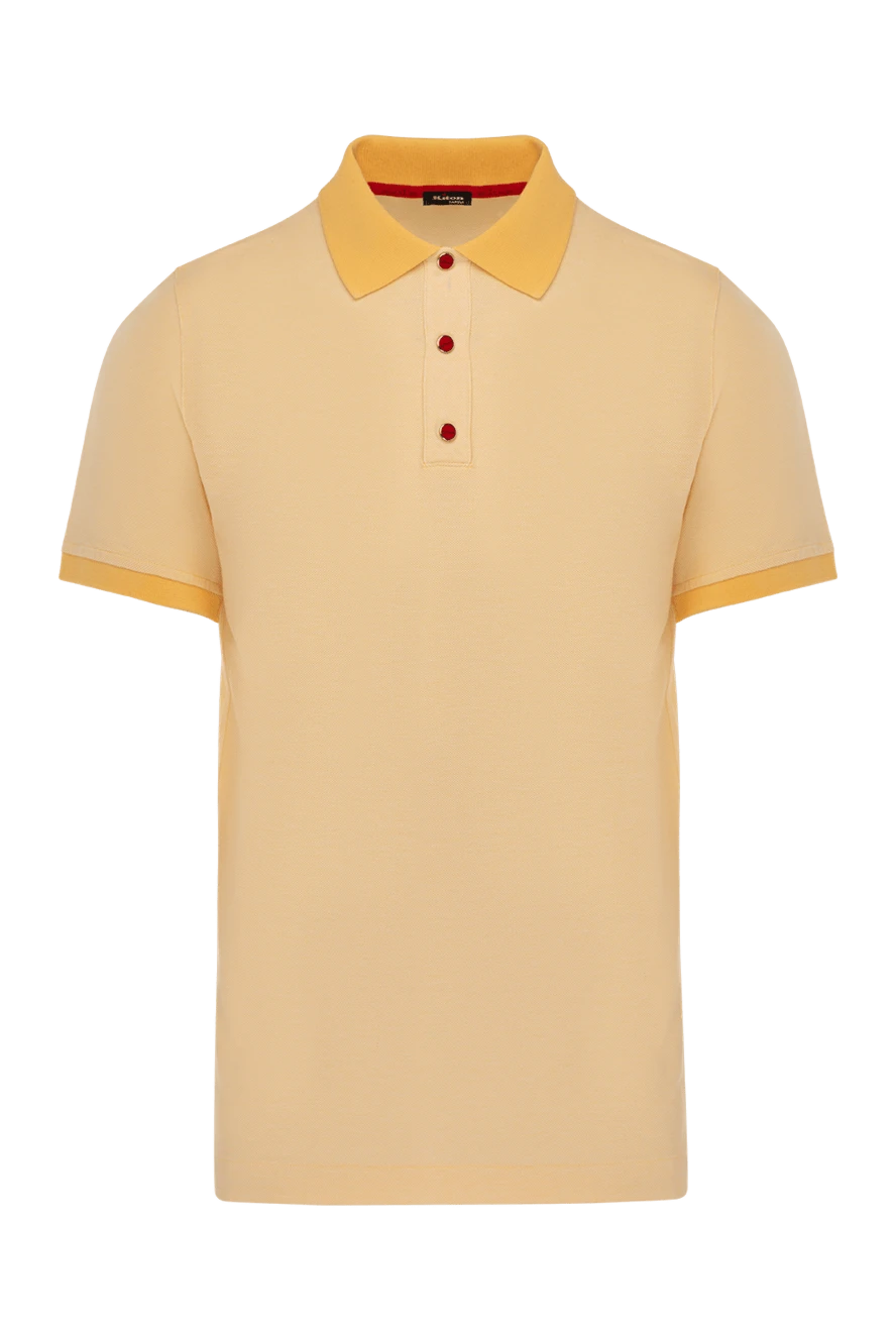 Kiton поло чоловіче жовте з бавовни 178895 - фото 1