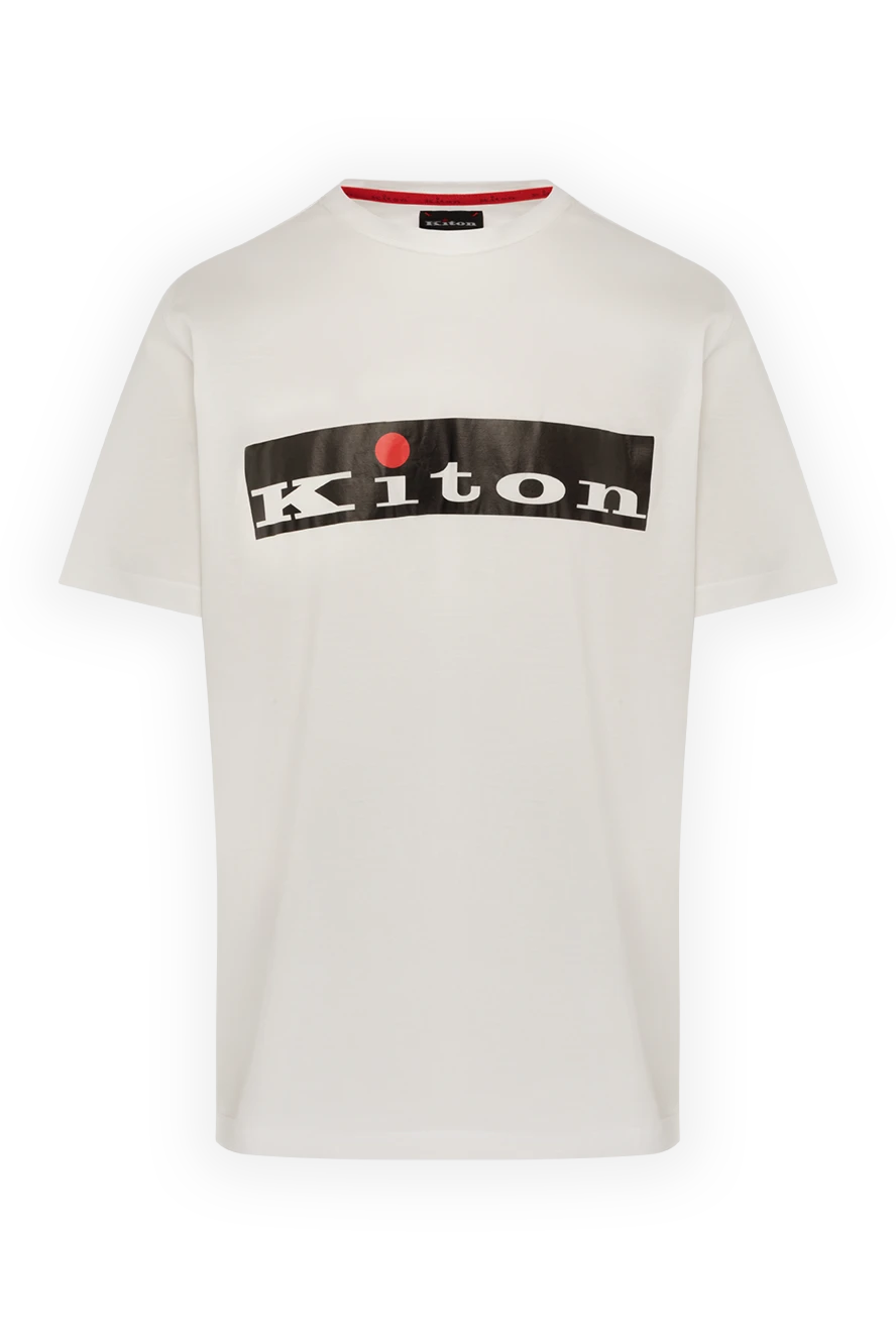 Kiton мужская белая хлопковая футболка 178929 - фото 1