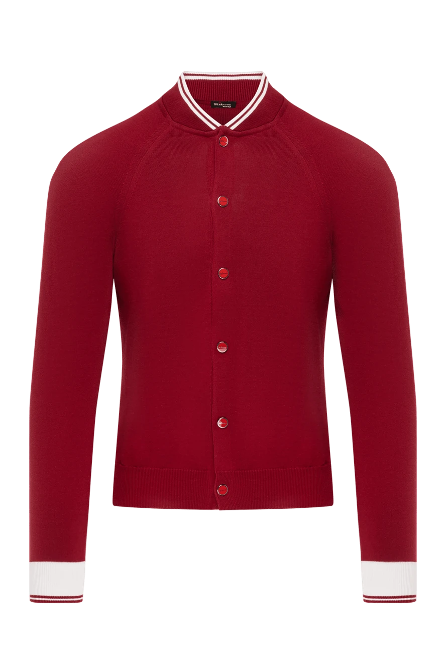 Kiton кардиган из хлопка бордовый мужской 178940 - фото 1