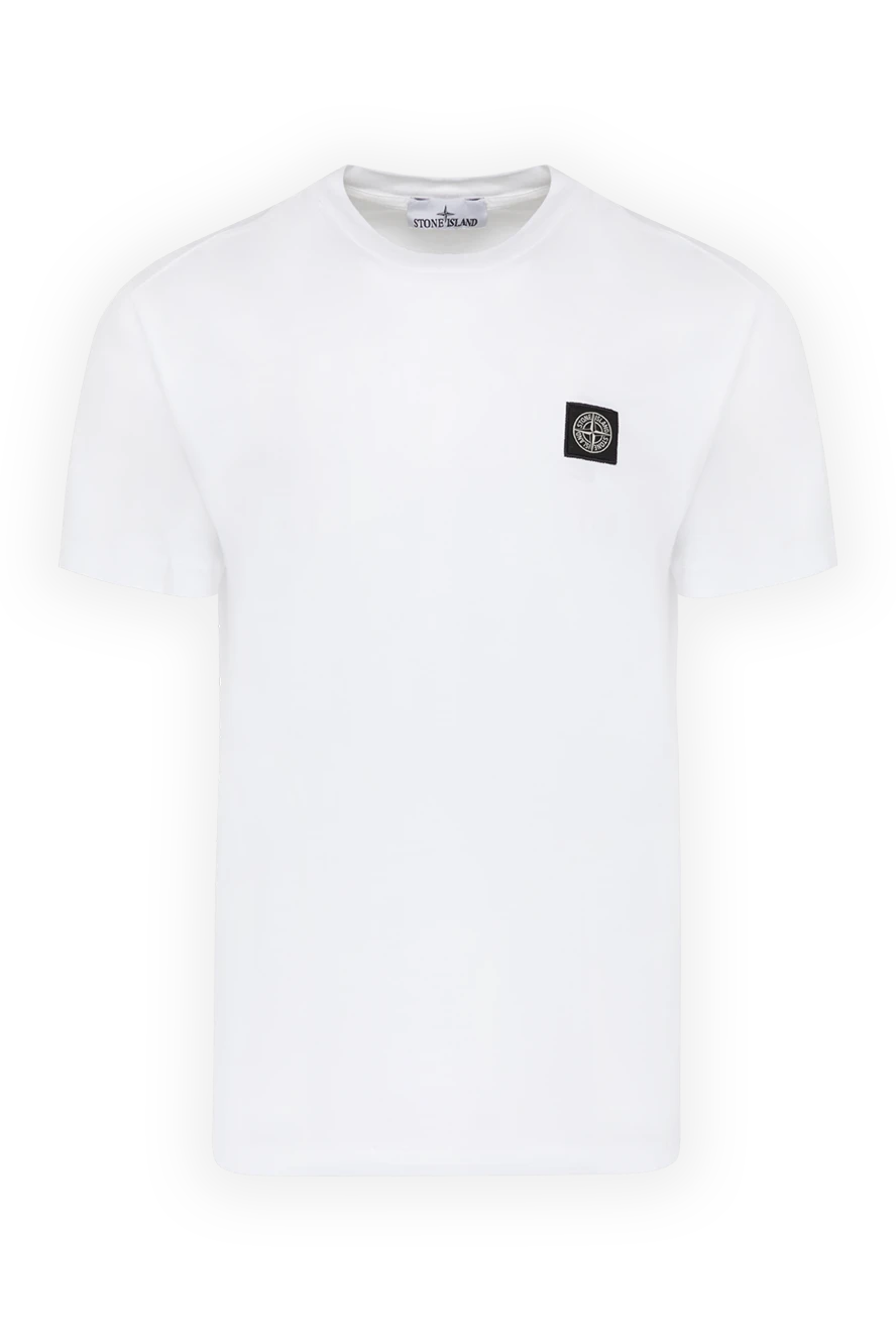 Stone Island футболка белая мужская из хлопка 179035 - фото 1