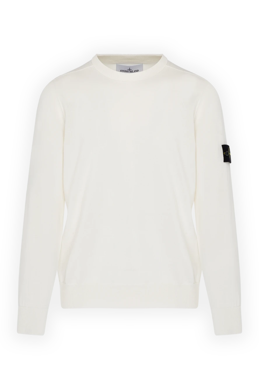 Stone Island джемпер белый мужской из хлопка 179040 - фото 1