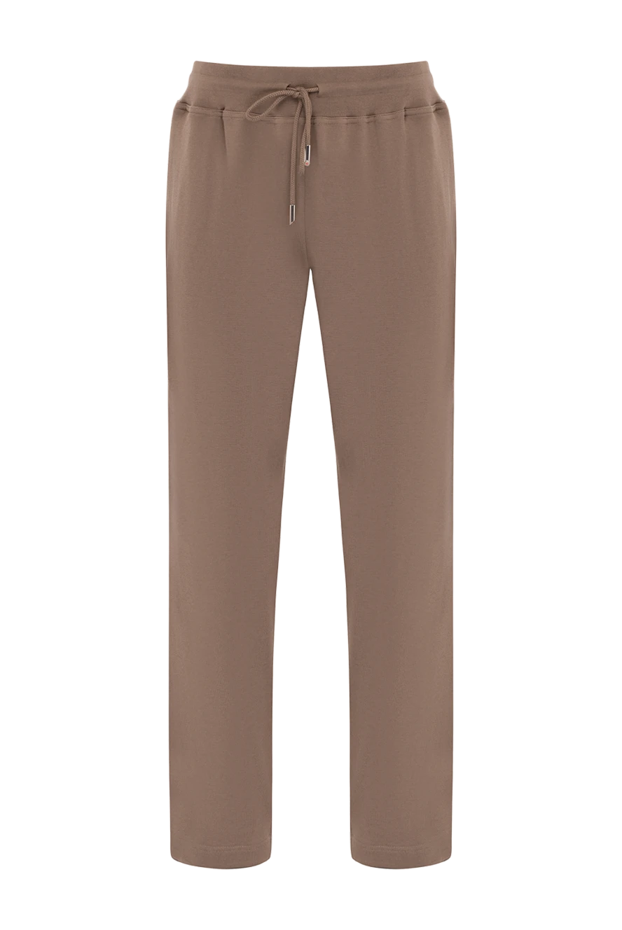 Kiton брюки коричневые мужские из хлопка 179100 - фото 1