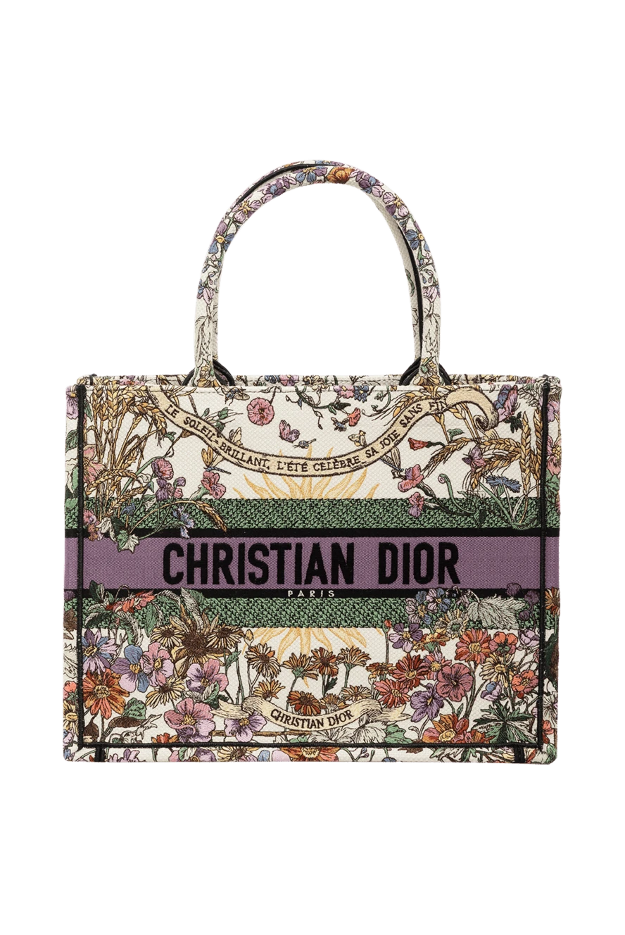 Dior женская фиолетовая сумка из текстиля с вышивкой 179193 - фото 1