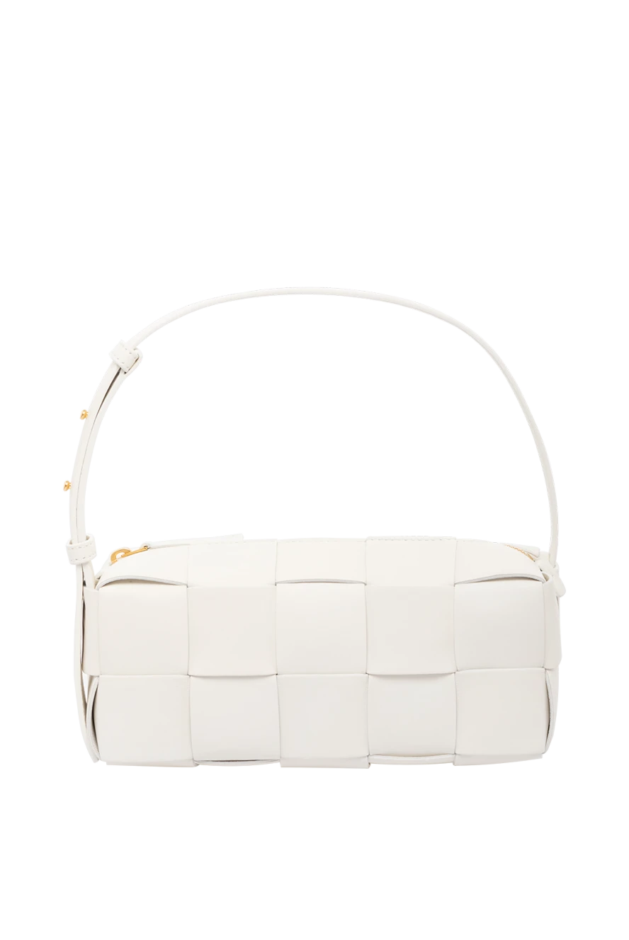 Bottega Veneta сумка женская белая из кожи ягненка 179217 - фото 1
